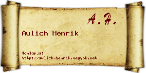 Aulich Henrik névjegykártya