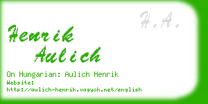 henrik aulich business card